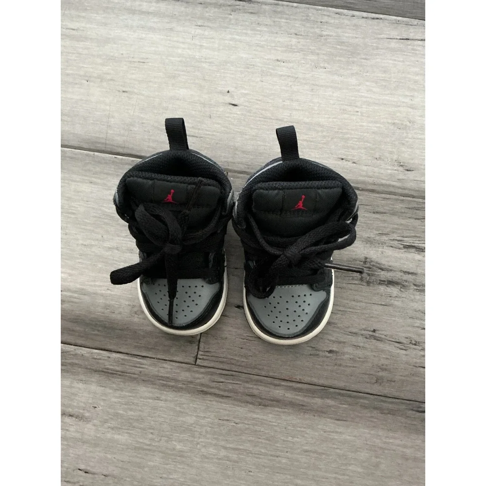 Jordan 1 Mid Shadow 2.0 Black Grey Toddler Sneakers 647735-096 Size 3C